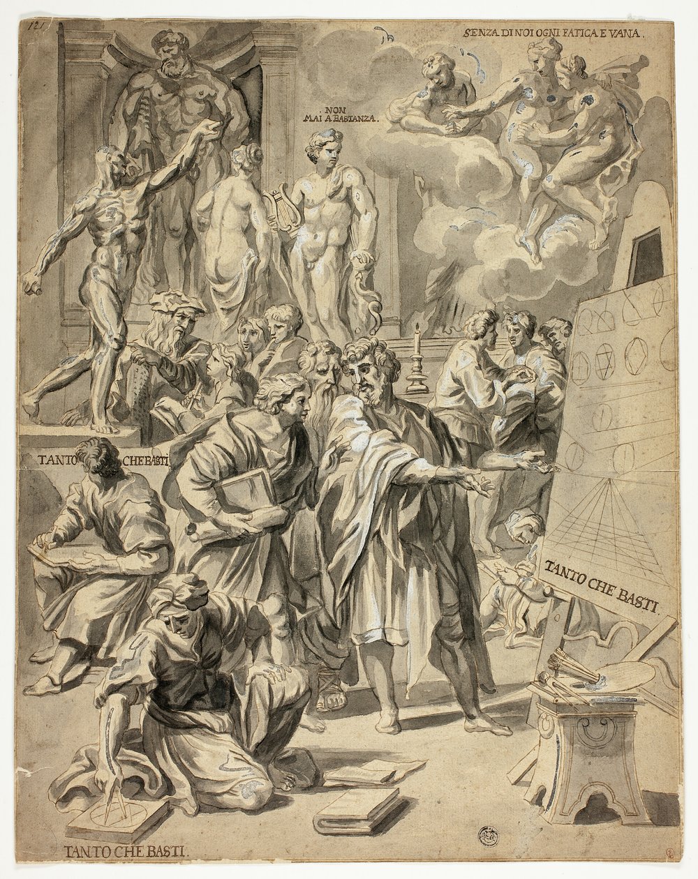 Allegorisk scen i konstnärens ateljé av Carlo Maratti