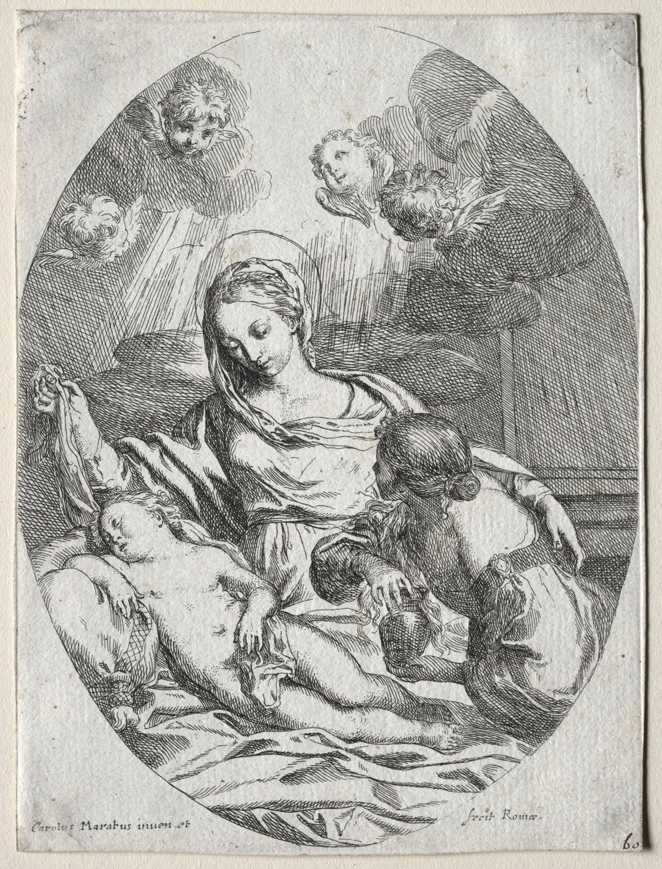 Madonna och barn med Magdalen. av Carlo Maratta or Maratti