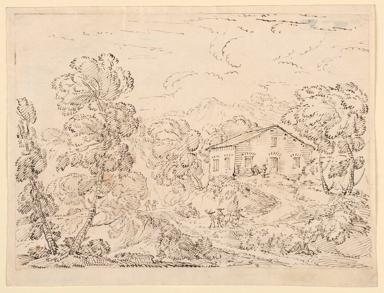 Teckning, En trattoria i skogen, 1760-1770 av Carlo Marchionni