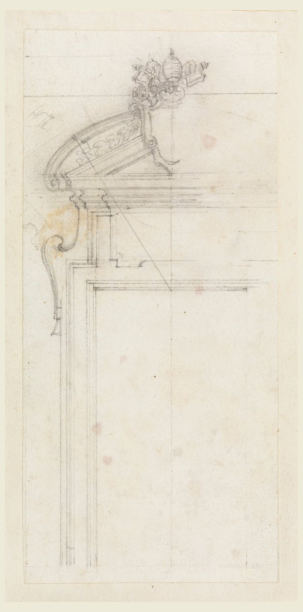 Ritning, Förslag till dörrfodral, 1725-50 av Carlo Marchionni
