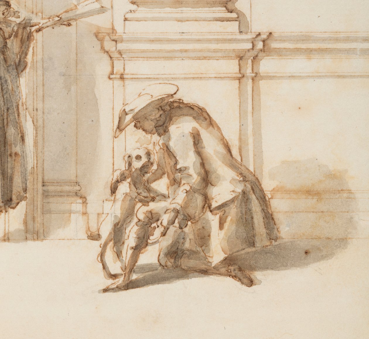 Ritning, Förslag till den norra portalen, Stora galleriet, Villa Albani, Rom, Italien, 1755-56 av Carlo Marchionni