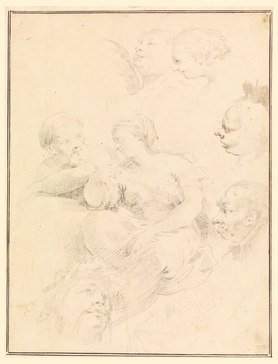Teckning, Figurala skisser, 1775 av Carlo Marchionni