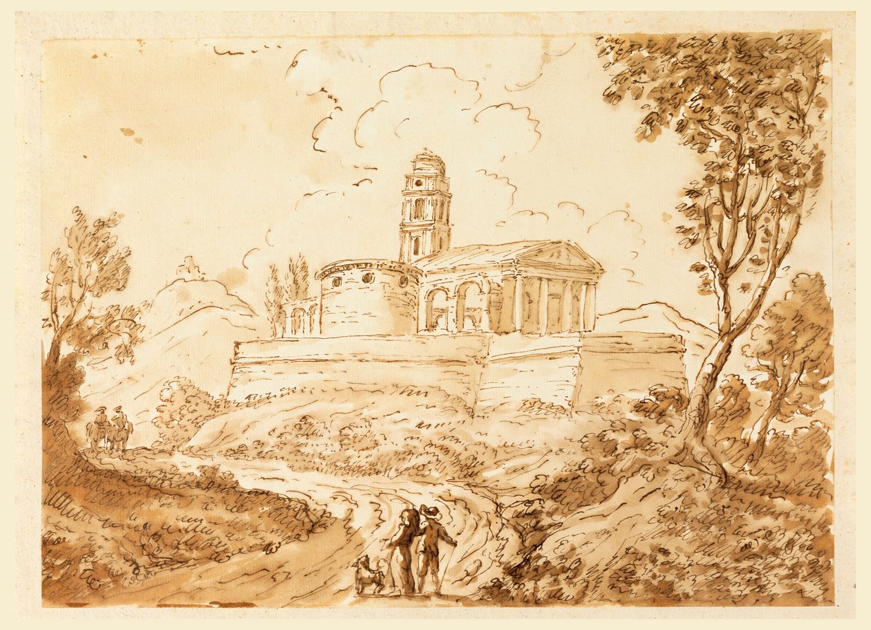 Teckning, Figurer på väg, mitten av 1700-talet-slutet av 1700-talet av Carlo Marchionni