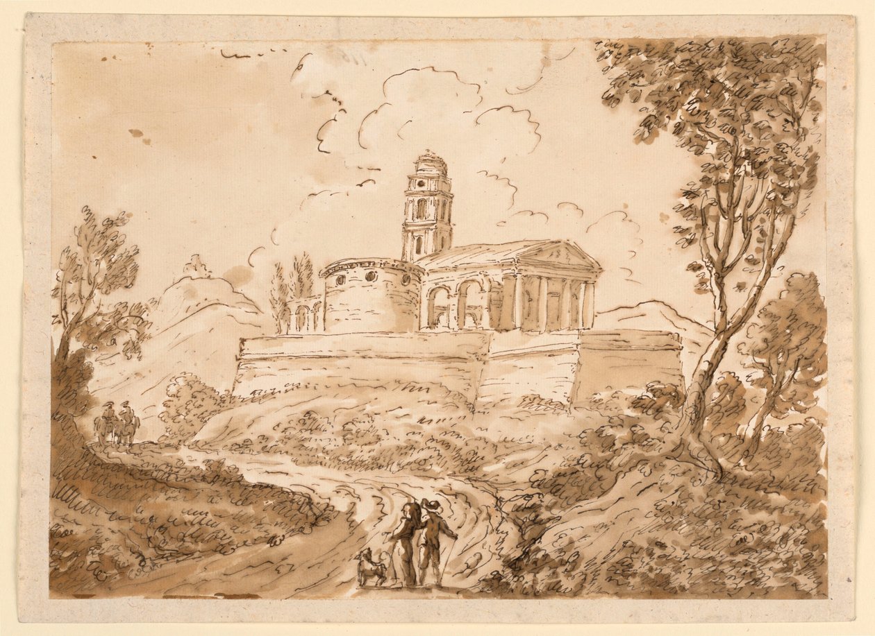 Teckning, Figurer på väg, mitten av 1700-talet-slutet av 1700-talet av Carlo Marchionni