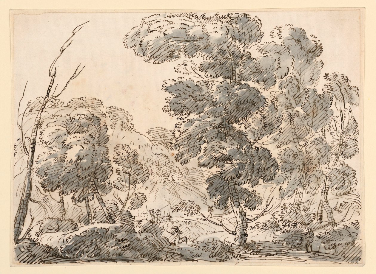Teckning, Väg i ett bergigt land, 1770-1786 av Carlo Marchionni