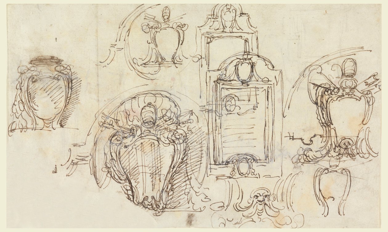 Teckning, Skisser, 1740-58 av Carlo Marchionni