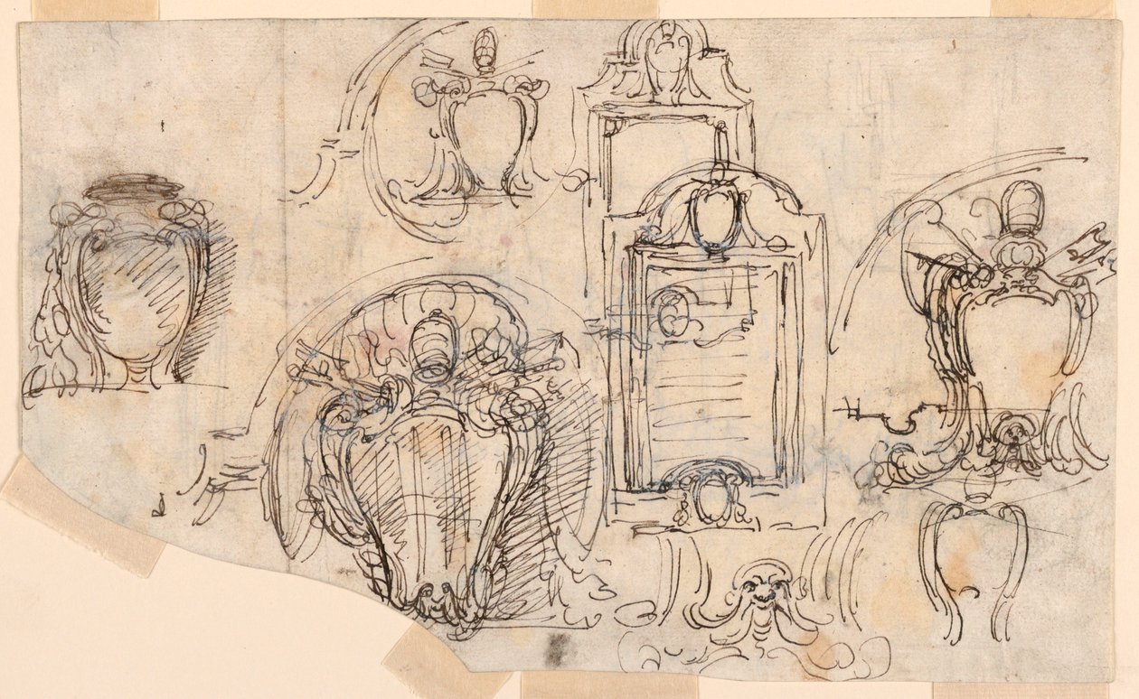 Teckning, Skisser, 1740-58 av Carlo Marchionni