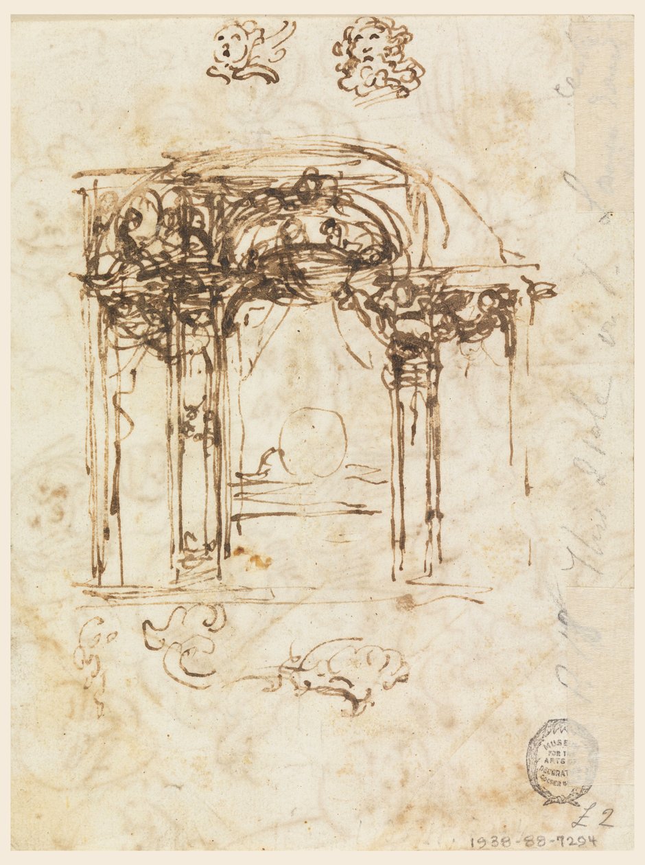 Teckning, studier av huvuden, 1760-80 av Carlo Marchionni