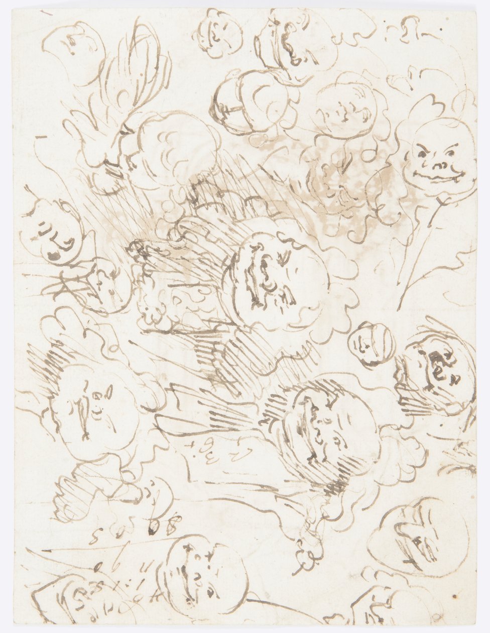 Teckning, studier av huvuden, 1760-80 av Carlo Marchionni