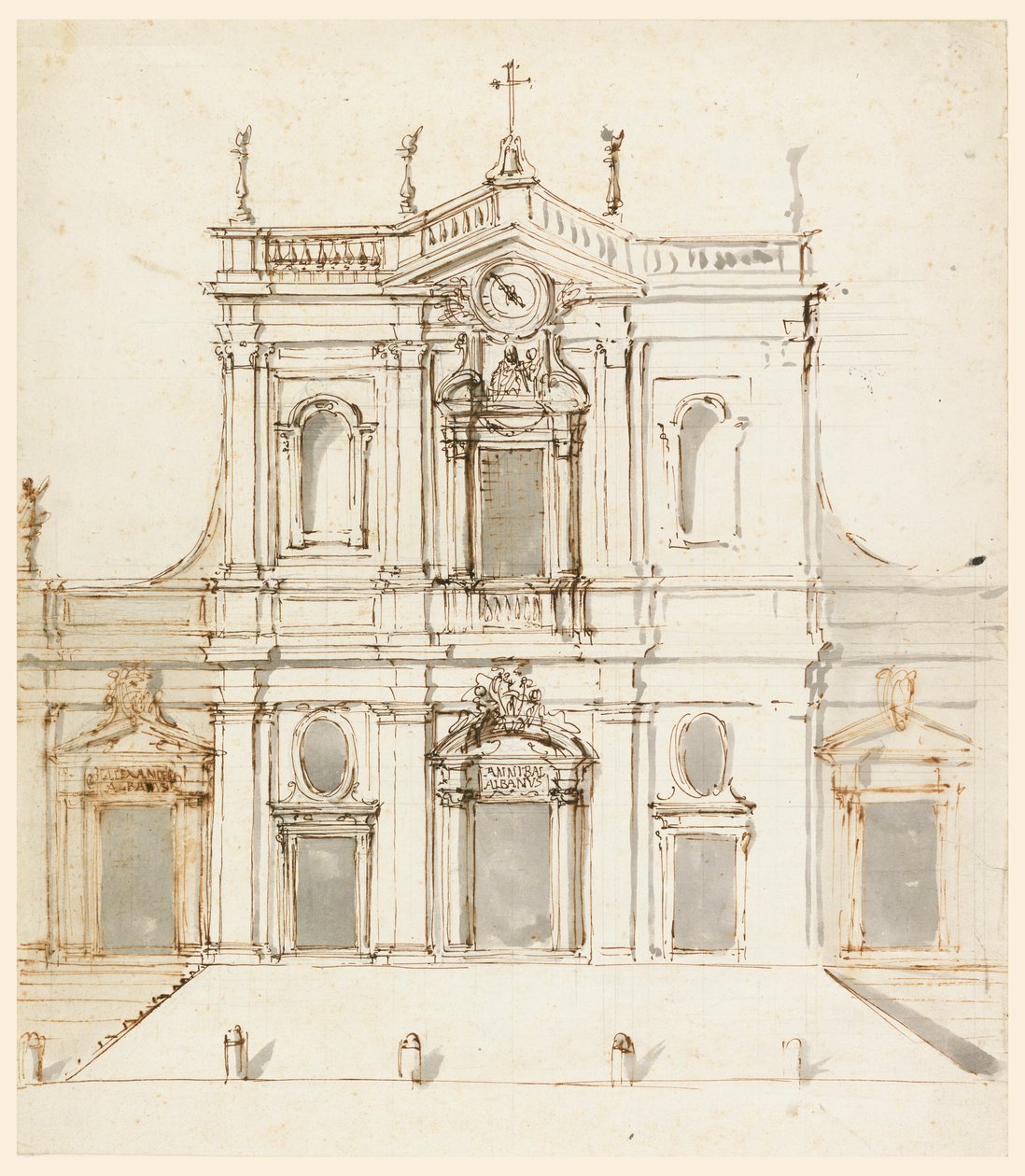 Fasad med Albani Arms av Carlo Marchionni