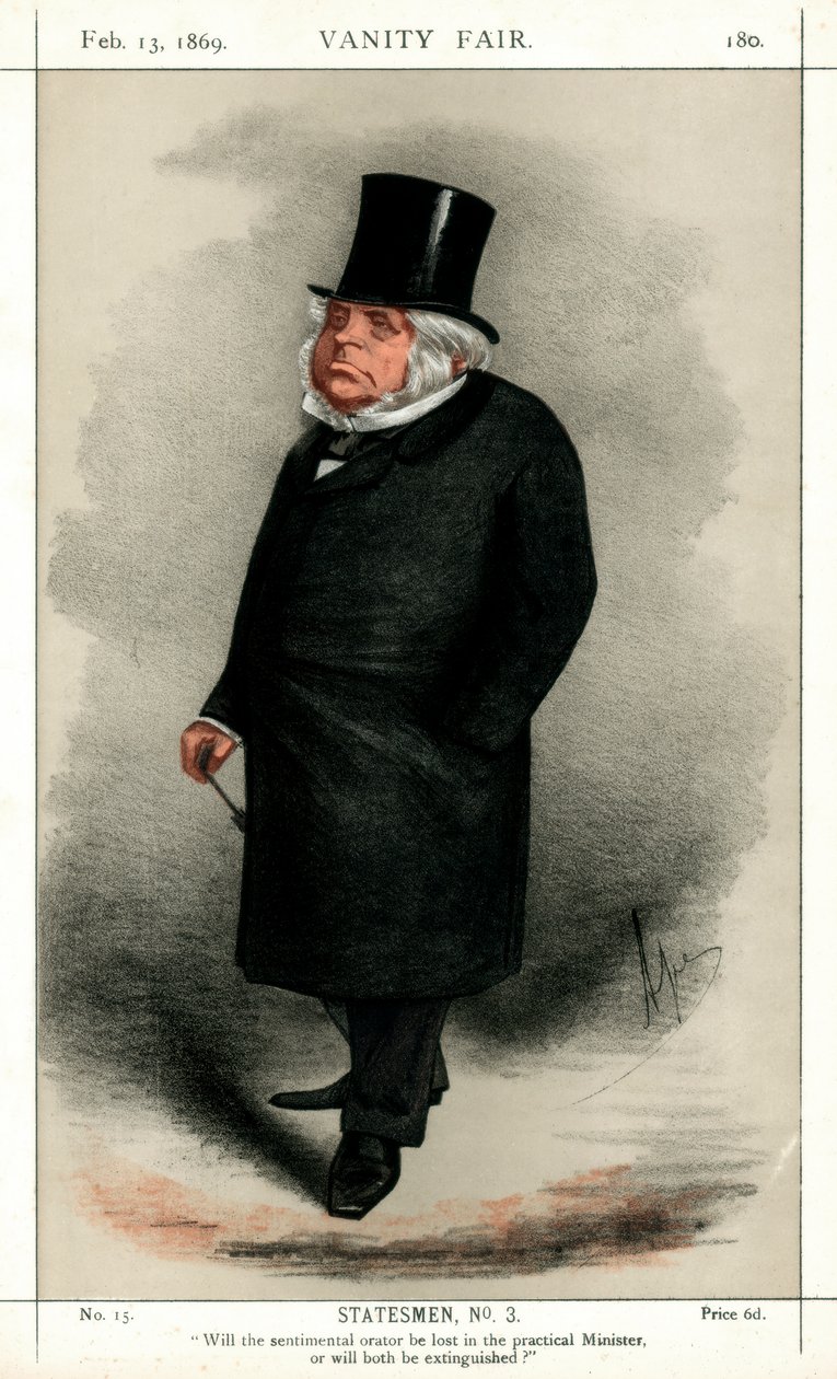 John Bright, brittisk radikal och liberal politiker, 1869. av Carlo Pellegrini