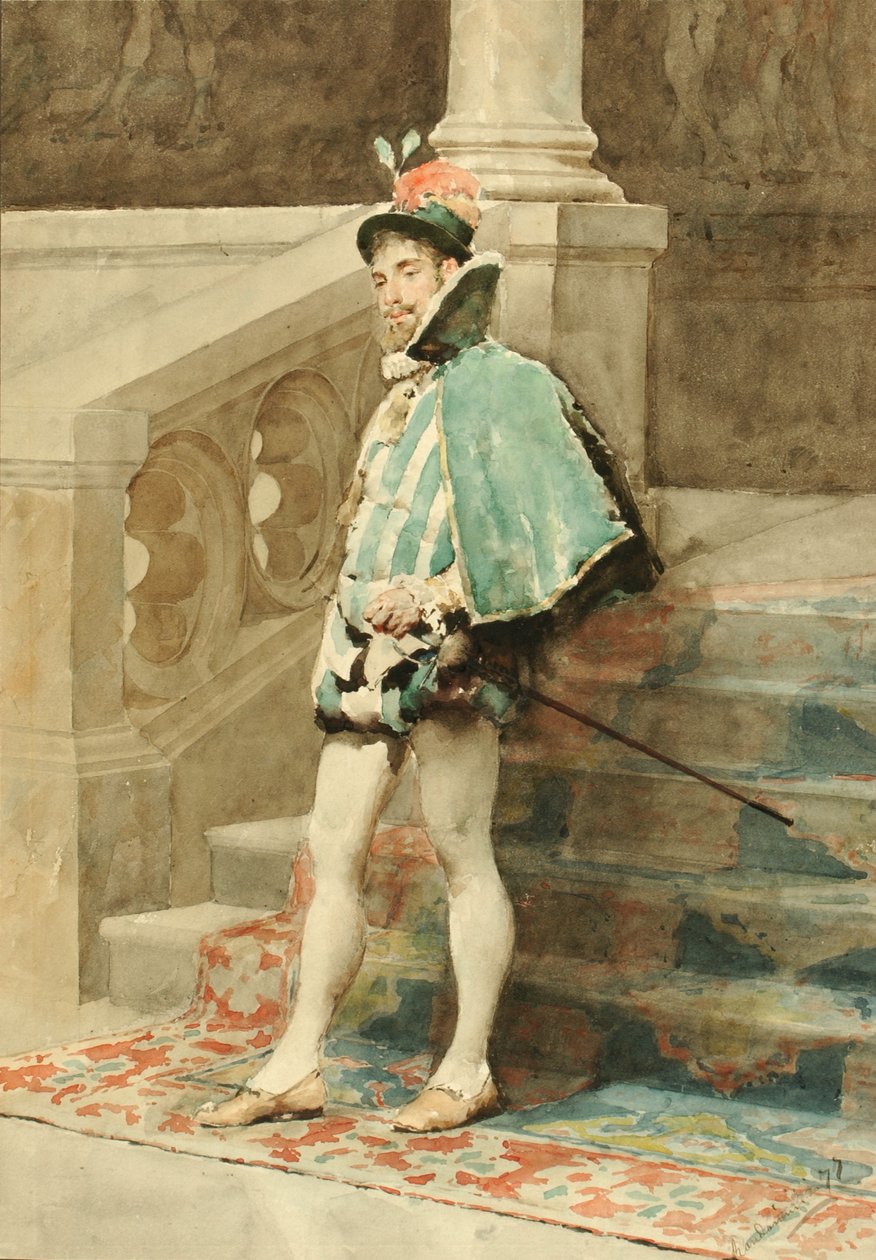 Studie av en hovman, 1877. av Carlo Randanini