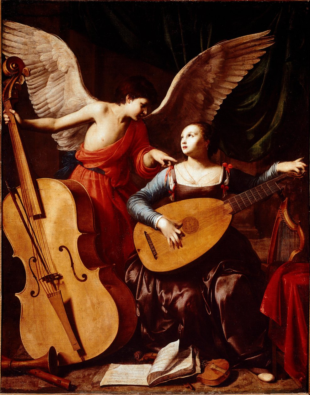 Saint Cecile och ängelmålningen av Carlo Saraceni av Carlo Saraceni