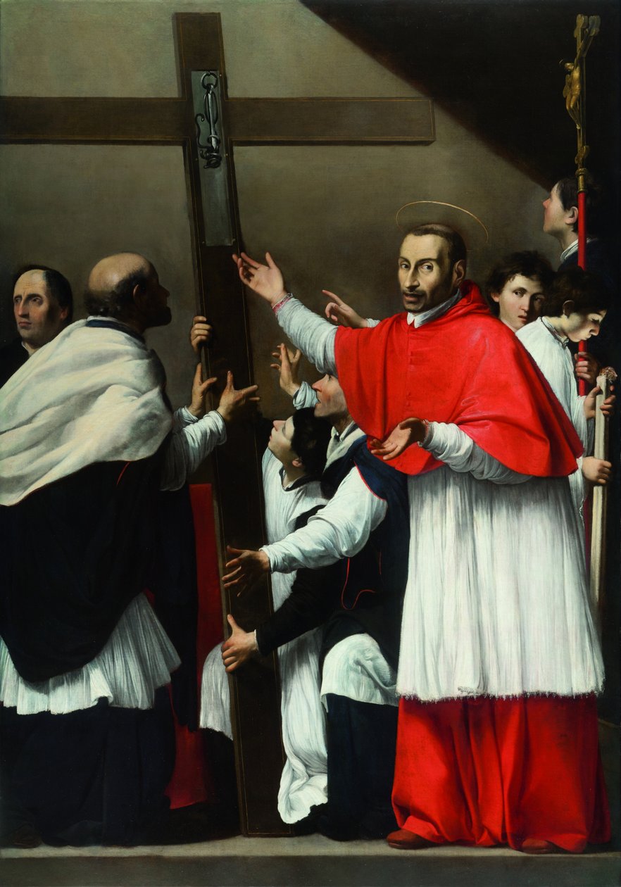 Den heliga spikens upphöjelse med Saint Charles Borromeo av Carlo Saraceni