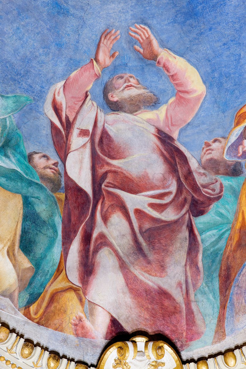 Den Helige Andes nedstigning på de tolv apostlarna (detalj), c.1575 av Carlo Urbino