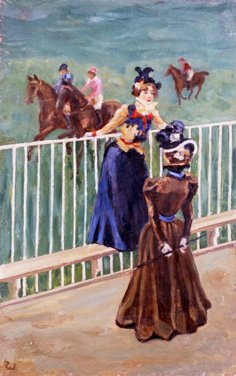 Paris, på kapplöpningsbanan, av Carlo Wostry (1865-1943), olja på duk, 55x35 cm av Carlo Wostry