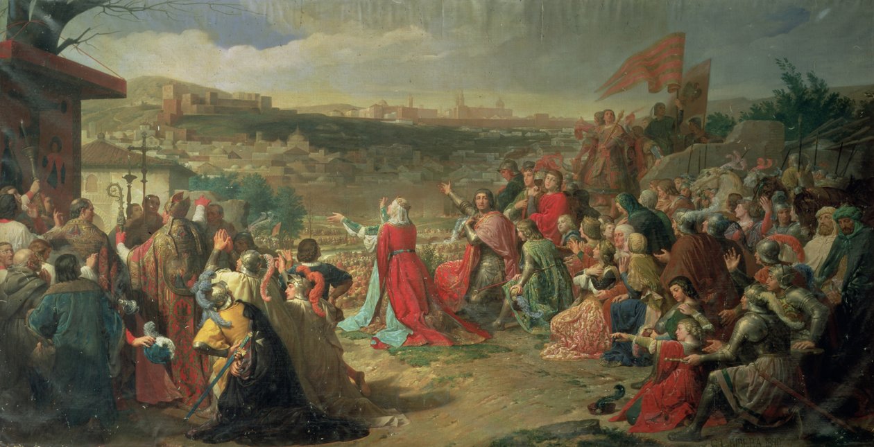 Granadas fall 1492, 1890 av Carlos Luis Ribera y Fieve
