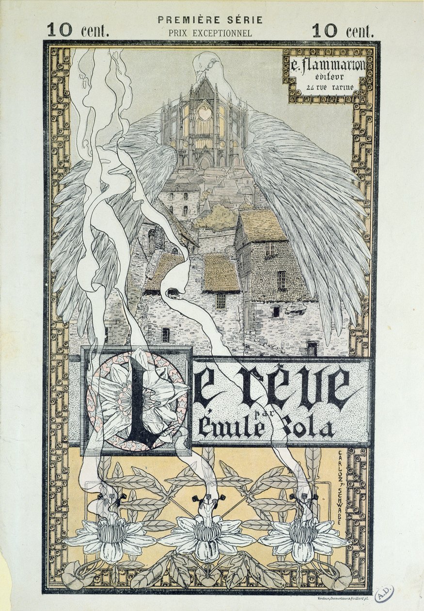 Framsidan av "Le Reve" av Emile Zola (1840-1902) 1892 av Carlos Schwabe