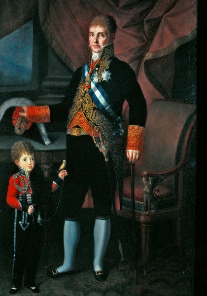 Porträtt av greve Torrejon och hans son av Carlos Blanco