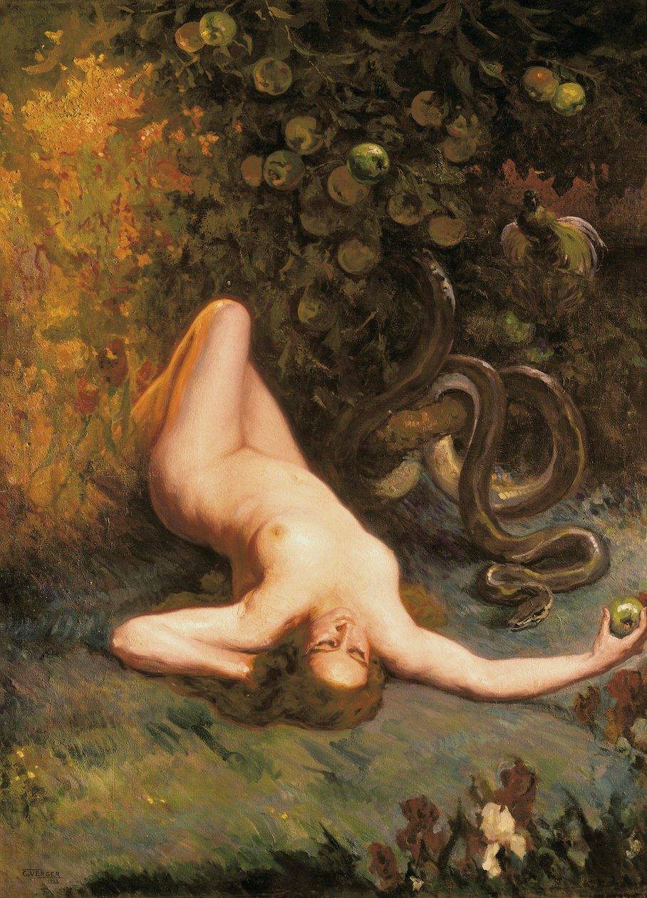 Eve. Målning av Carlos VERGER FIORETTI (1872-1929) av Carlos Verger Fioretti