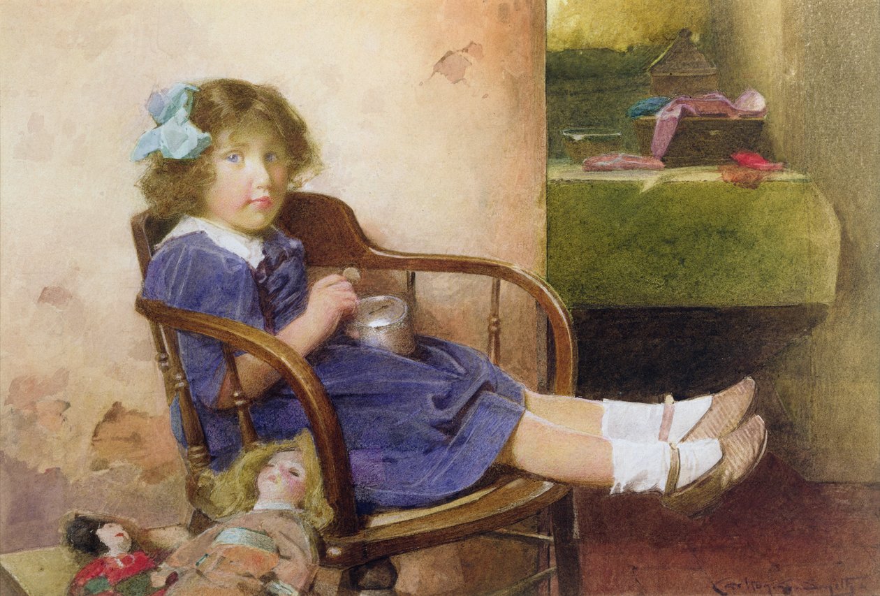 A Penny for the Money Box (olja på duk) av Carlton Alfred Smith