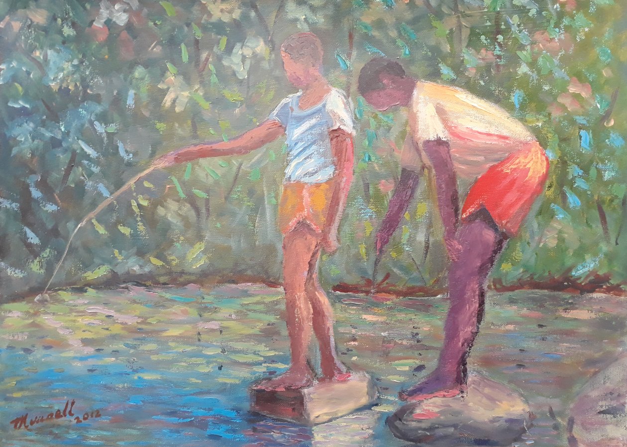 Fiske, 2014 (olja på duk) av Carlton Murrell