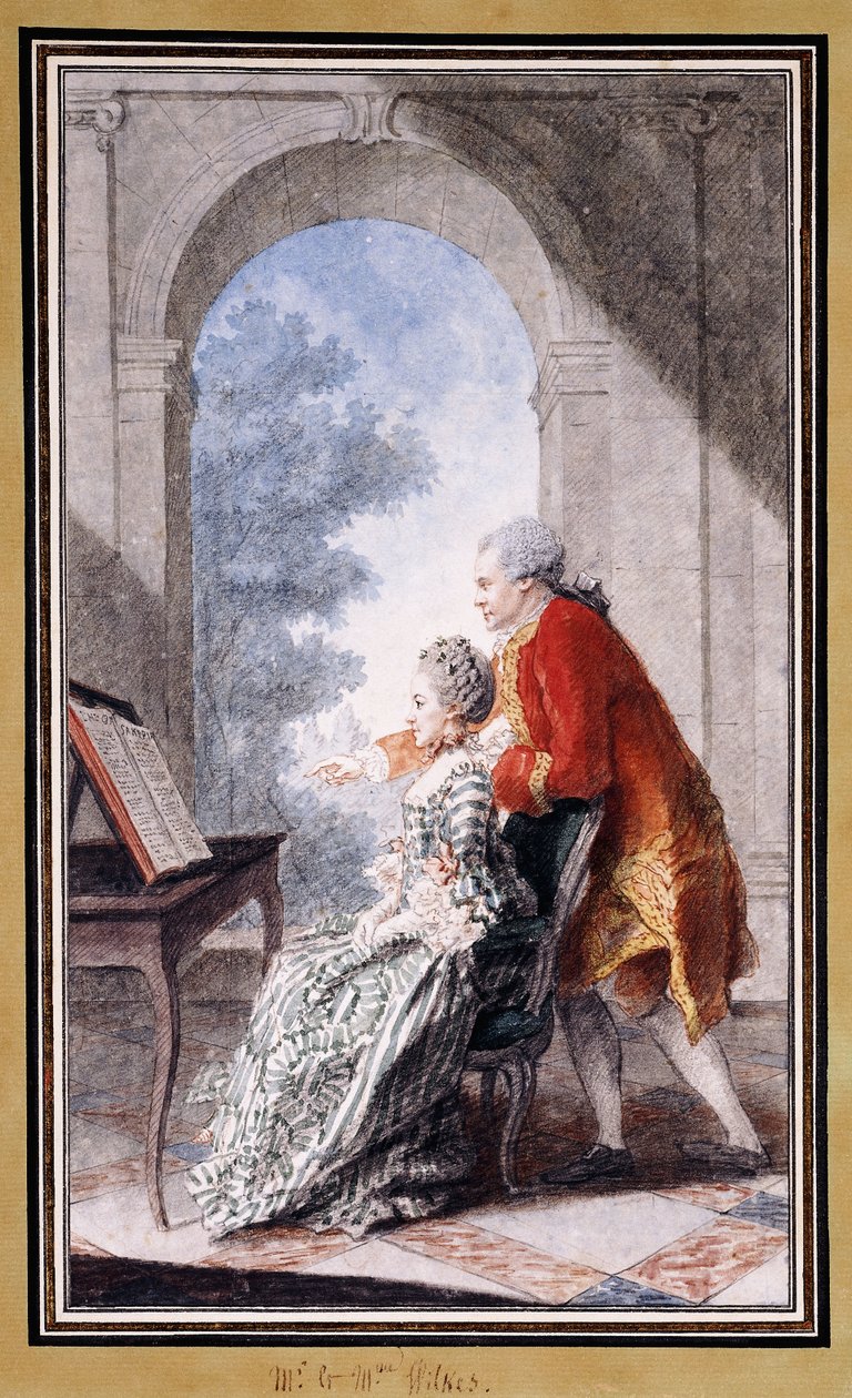John Wilkes och fröken Gertrude Carmontelle, av Carmontelle