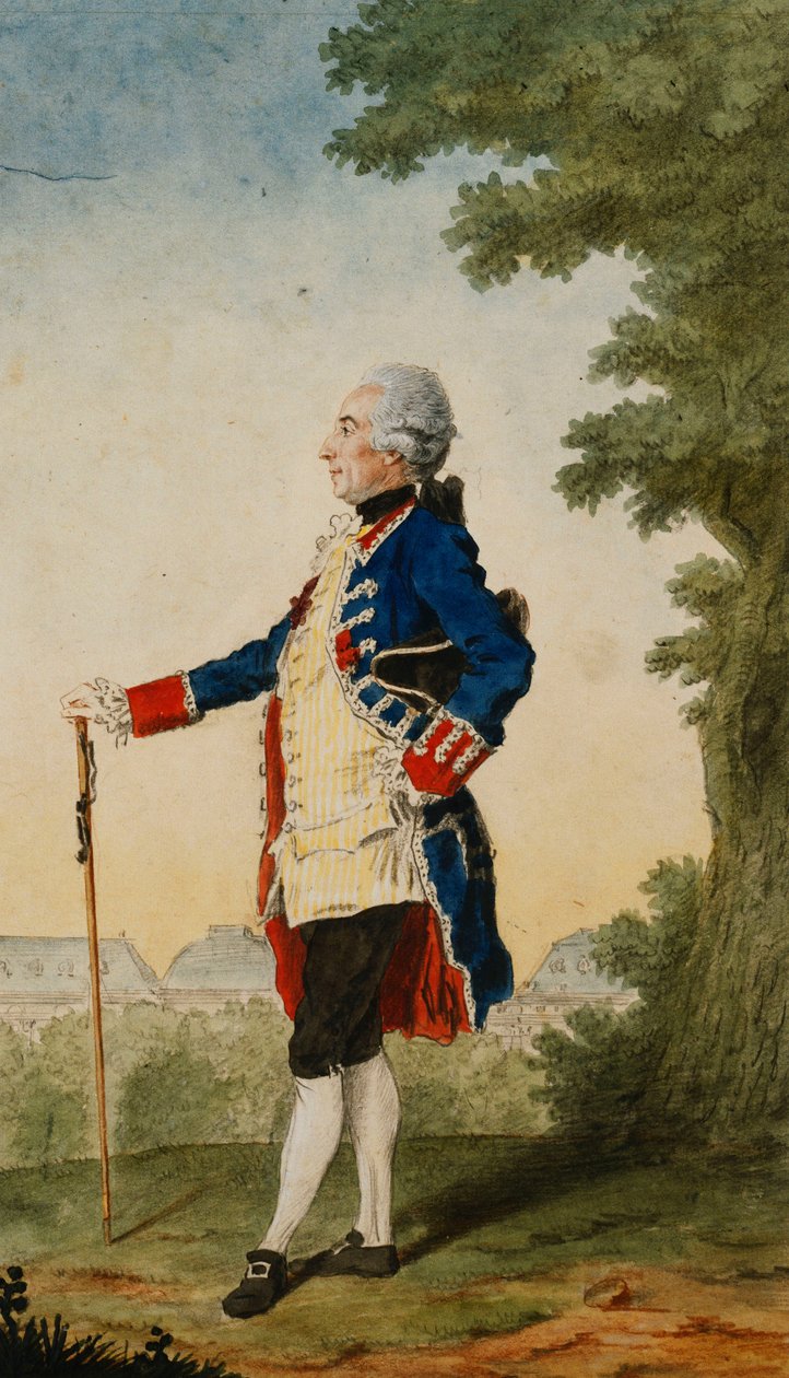 Baron de Bombelles i Tuilerierna, 1765 av Carmontelle