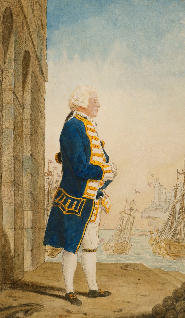 Hertigen av York på en kaj i en flaggofficersuniform, 1768 av Carmontelle