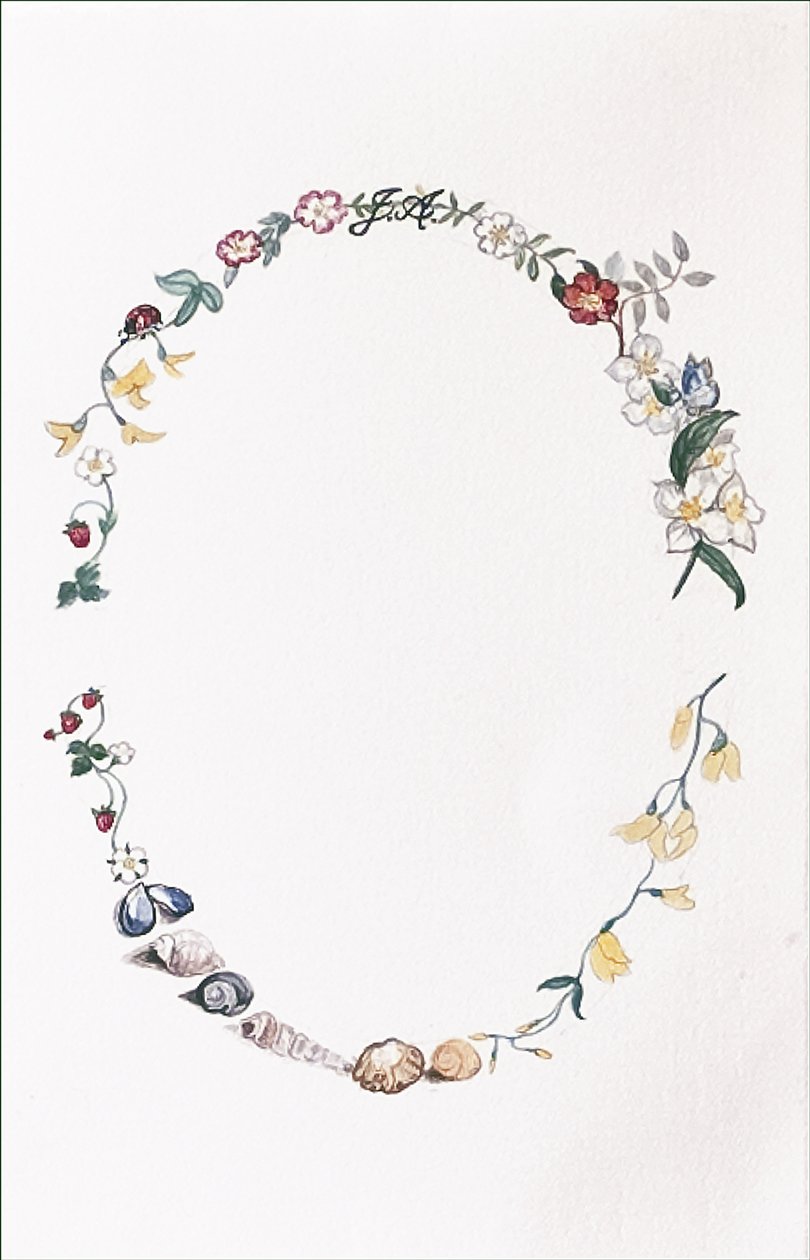 Jane Austen Garland, 2008 (wc & penna på papper) av Caroline Hervey Bathurst