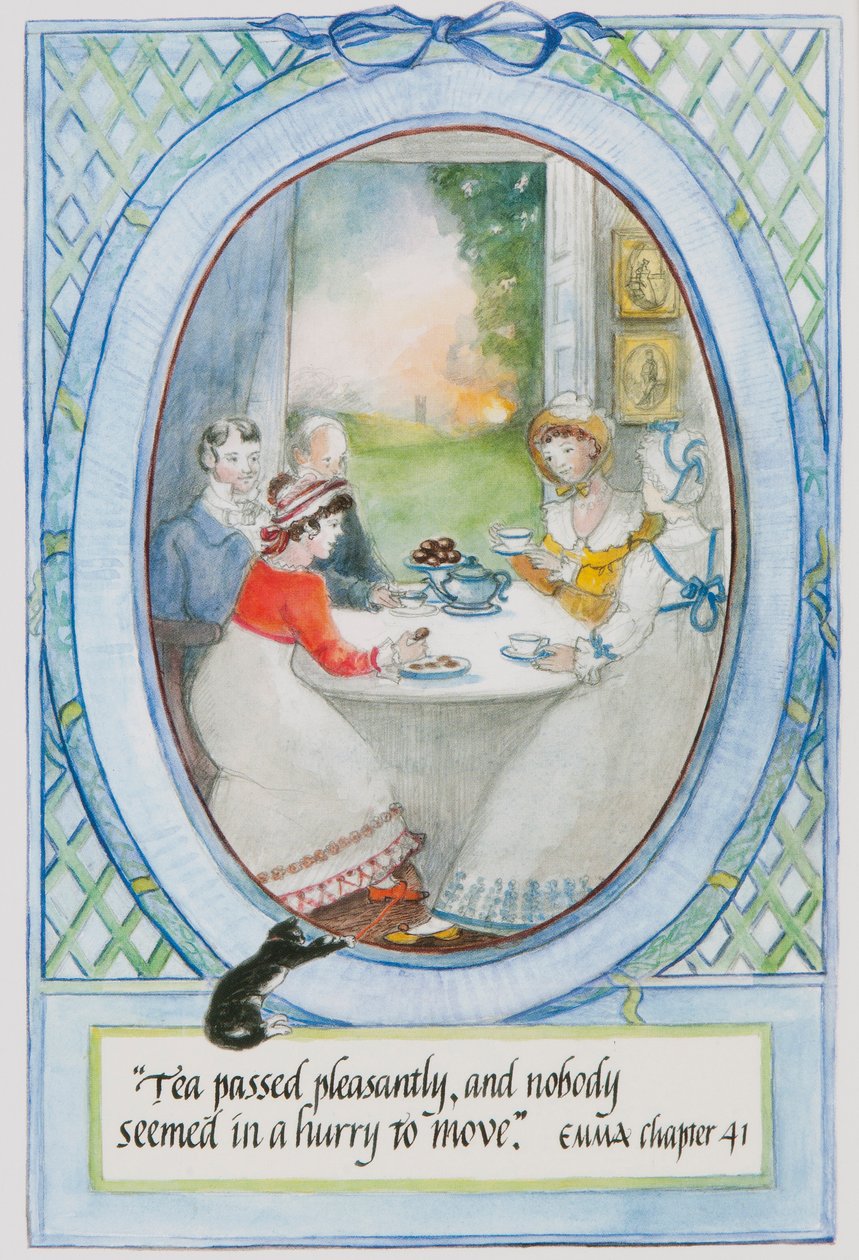 Te passerade behagligt, och ingen verkade ha bråttom att flytta, 2010 (wc på papper) av Caroline Hervey Bathurst