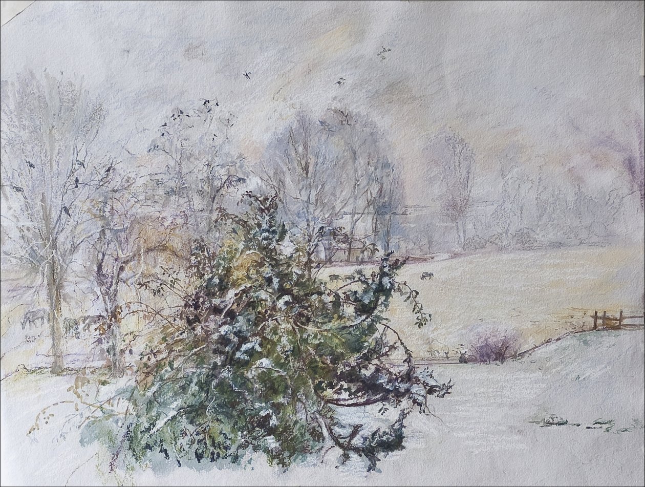 Winter from Our Window, 2009 (pastell & wc på papper) av Caroline Hervey Bathurst