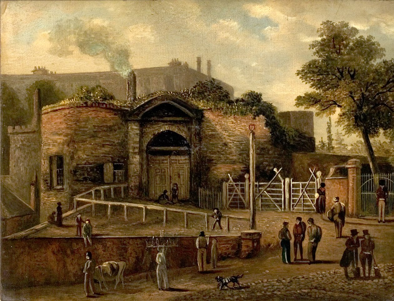 Utsikt över Castle Gateway, Nottingham (olja ombord) av Caroline Mary Price