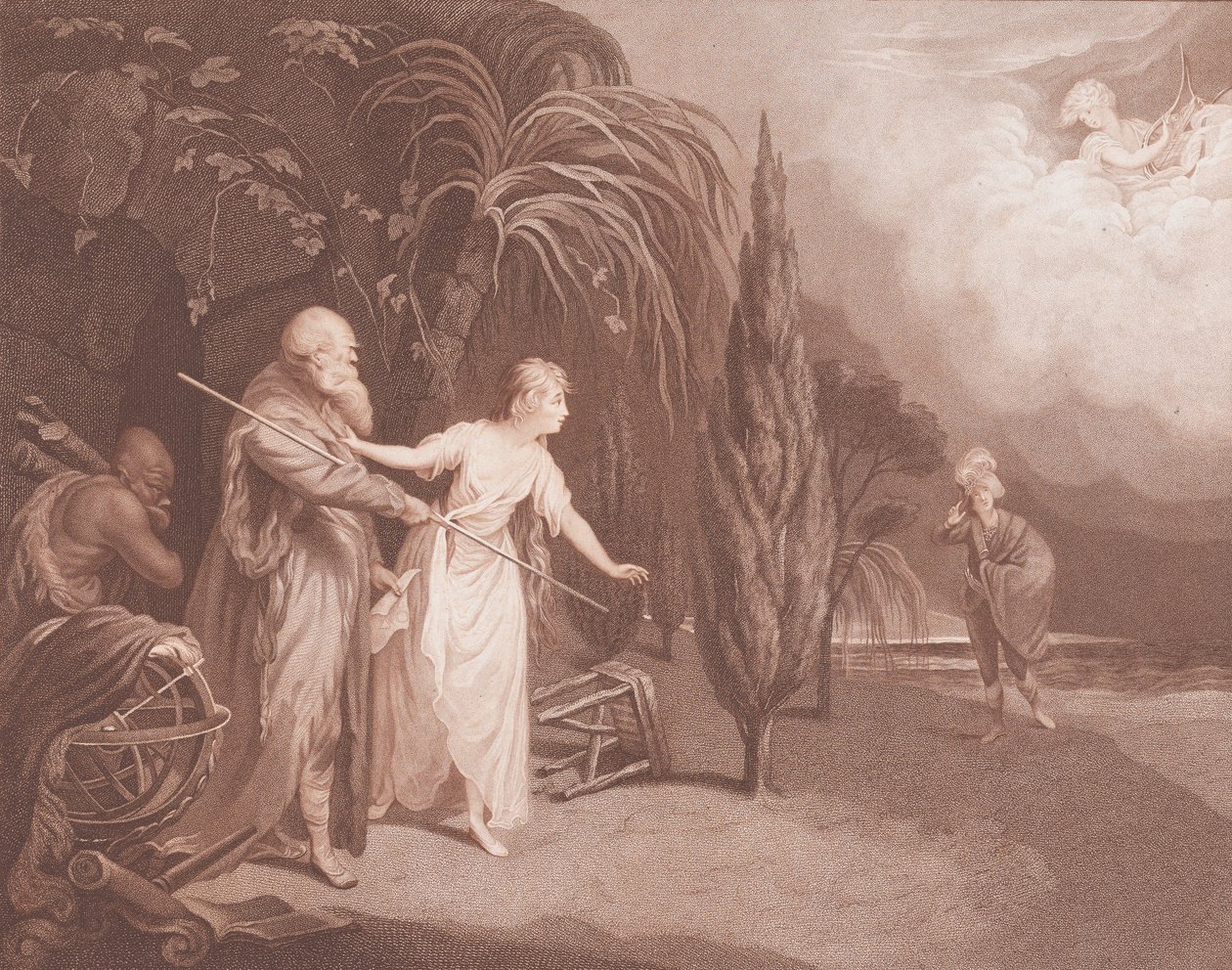Miranda Shakespeare, Stormen, akt 1, scen 2, 1784. av Caroline Watson
