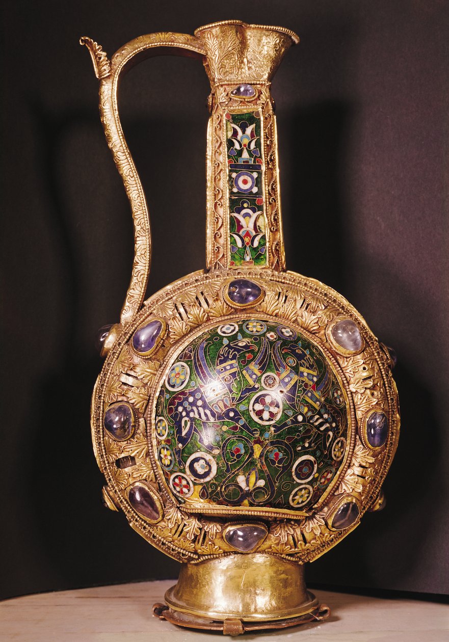 Charlemagnes vattenkanna (guld & cloisonne emalj) av Carolingian School