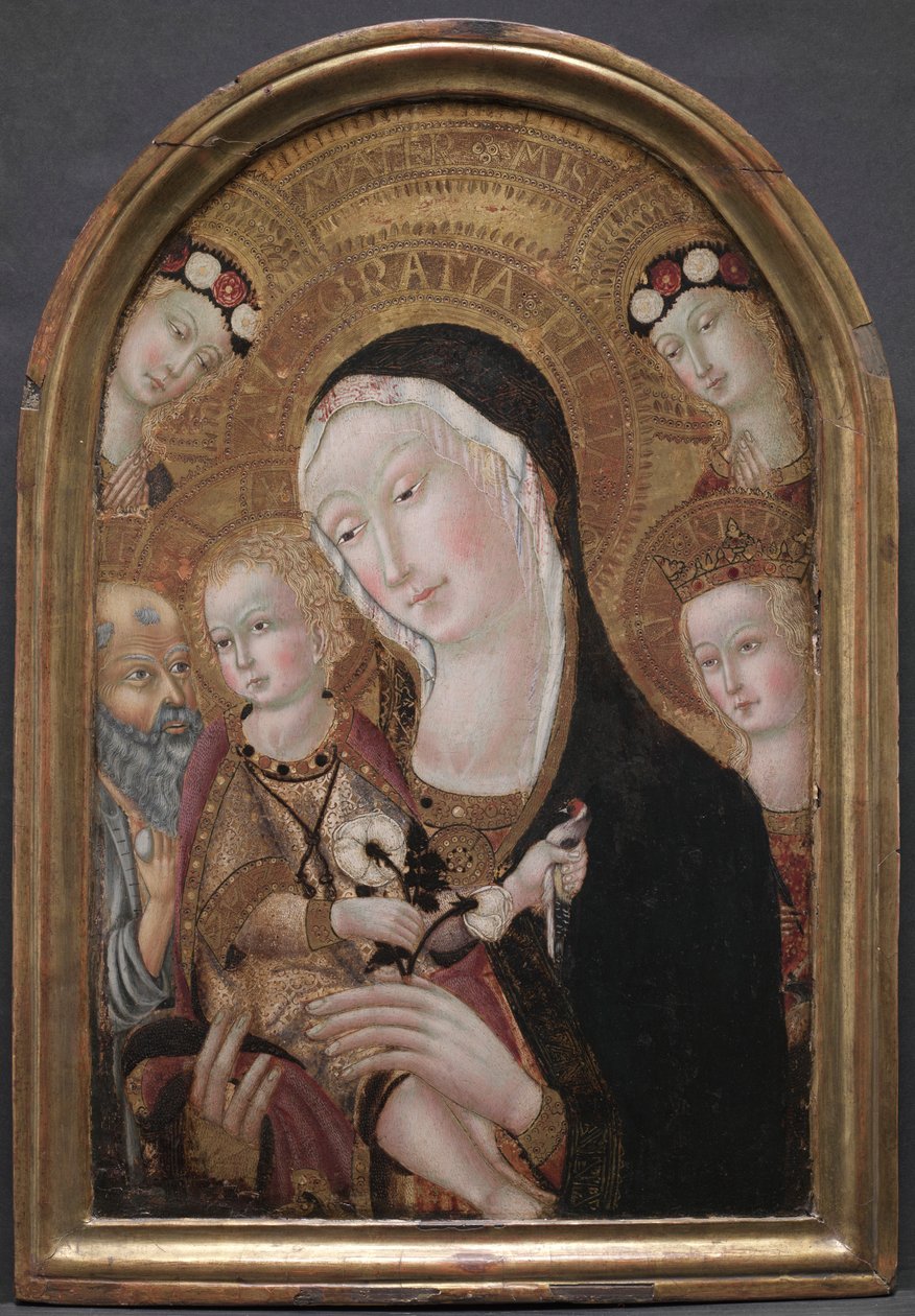 Jungfru och barn med Saint Hieronymus och Saint Catherine of Alexandria, ca. 1450. av Carolino da Viterbo