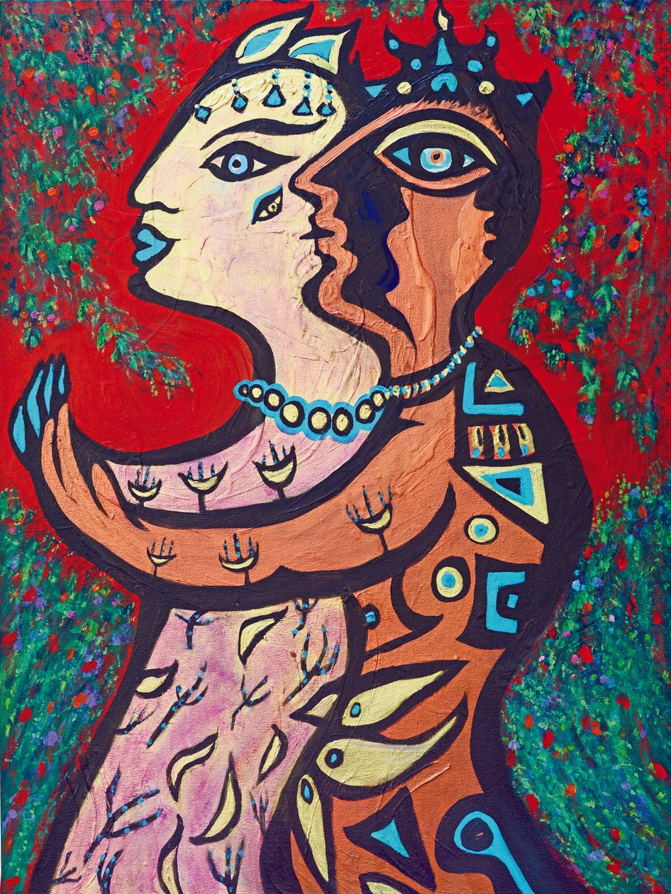 Blesséd Lovers, 2013 (akryl på duk) av Carolyn Mary Kleefeld