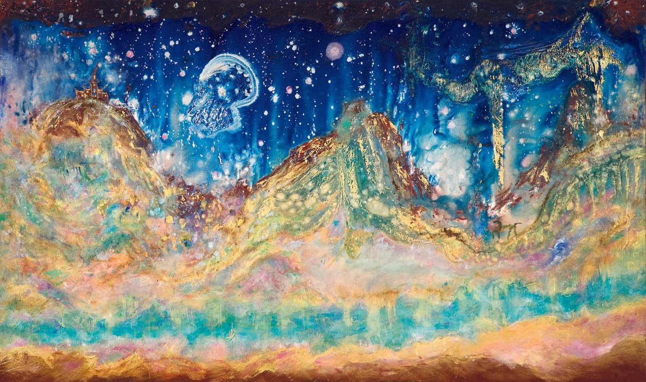 Dream Of Ithaca, 2005 (akryl och bläck på duk) av Carolyn Mary Kleefeld