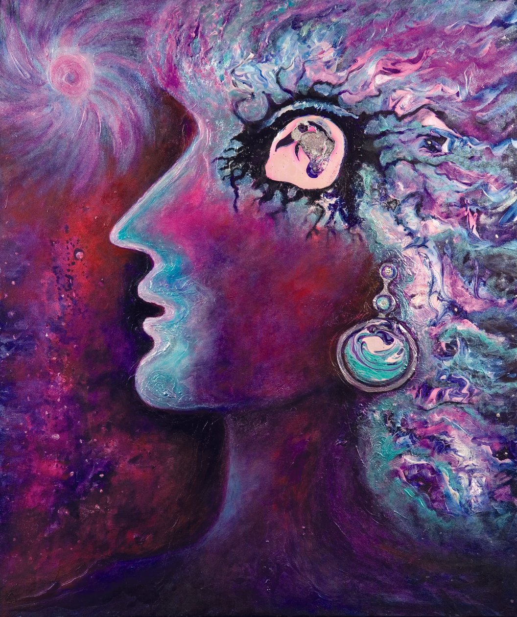 Quantum Diva, 2008 (olja på duk) av Carolyn Mary Kleefeld