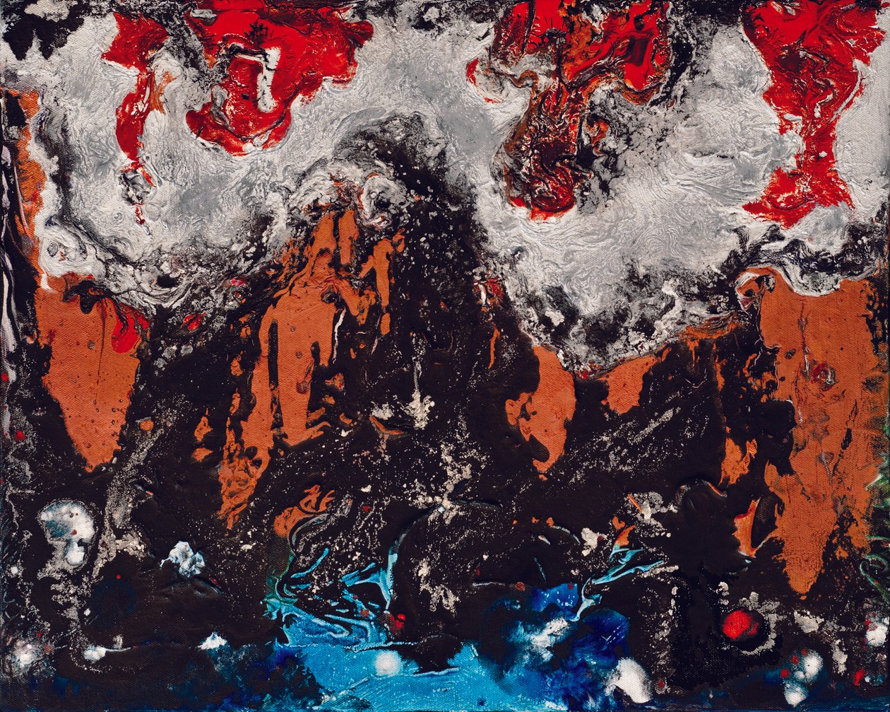Rhapsody Of The Elements, 2012 (akryl och gouache på duk) av Carolyn Mary Kleefeld