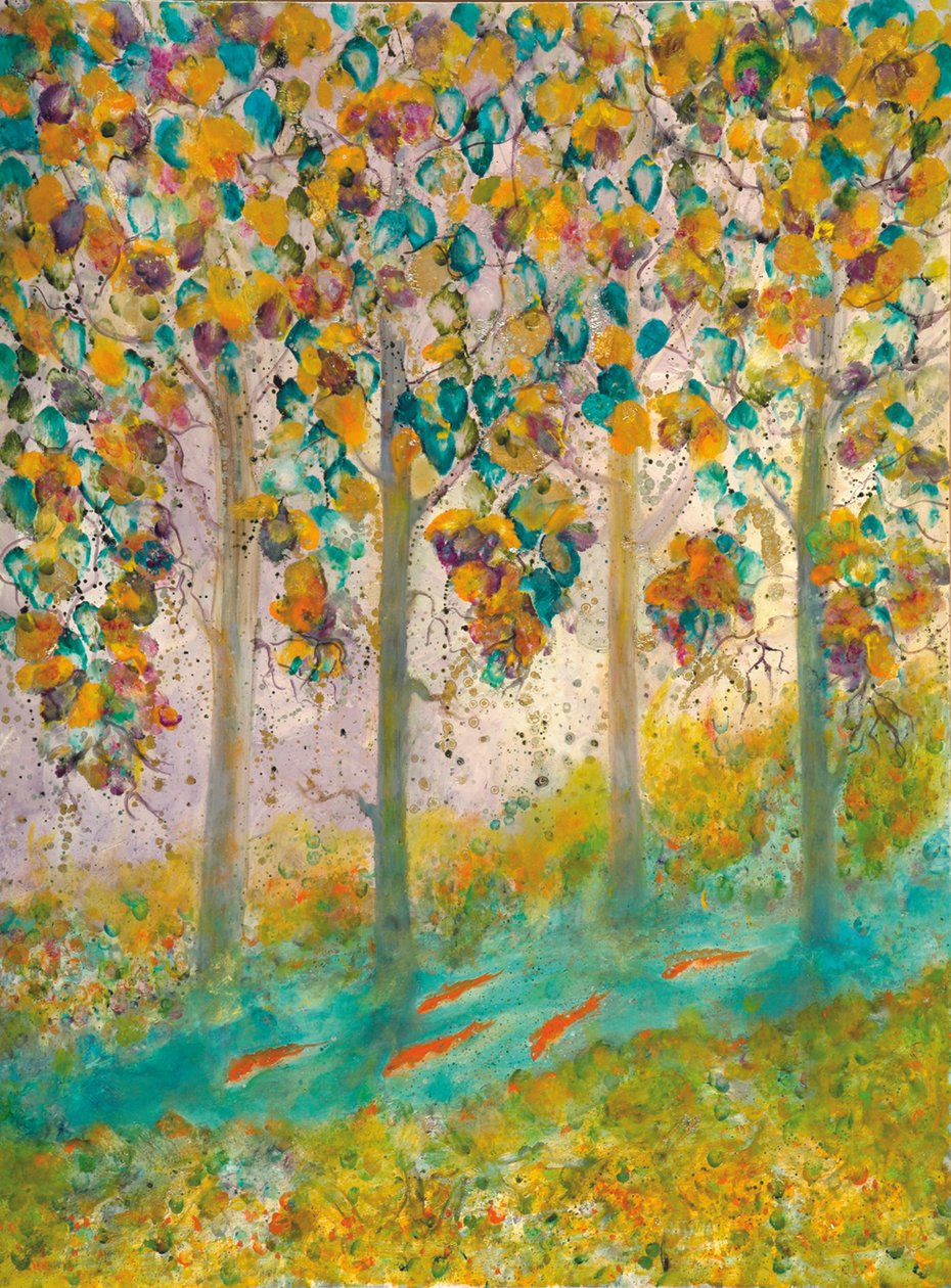 Träd Raku, 2000 (olja på duk) av Carolyn Mary Kleefeld
