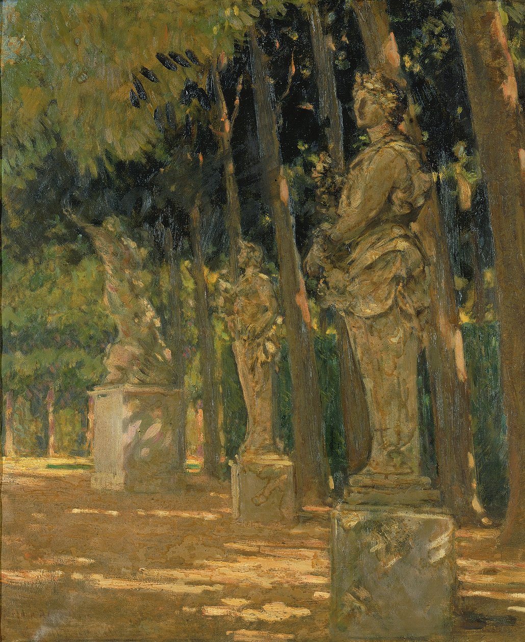 Carrefour vid slutet av Tapis Vert, Versailles, 1913. av Carroll Beckwith