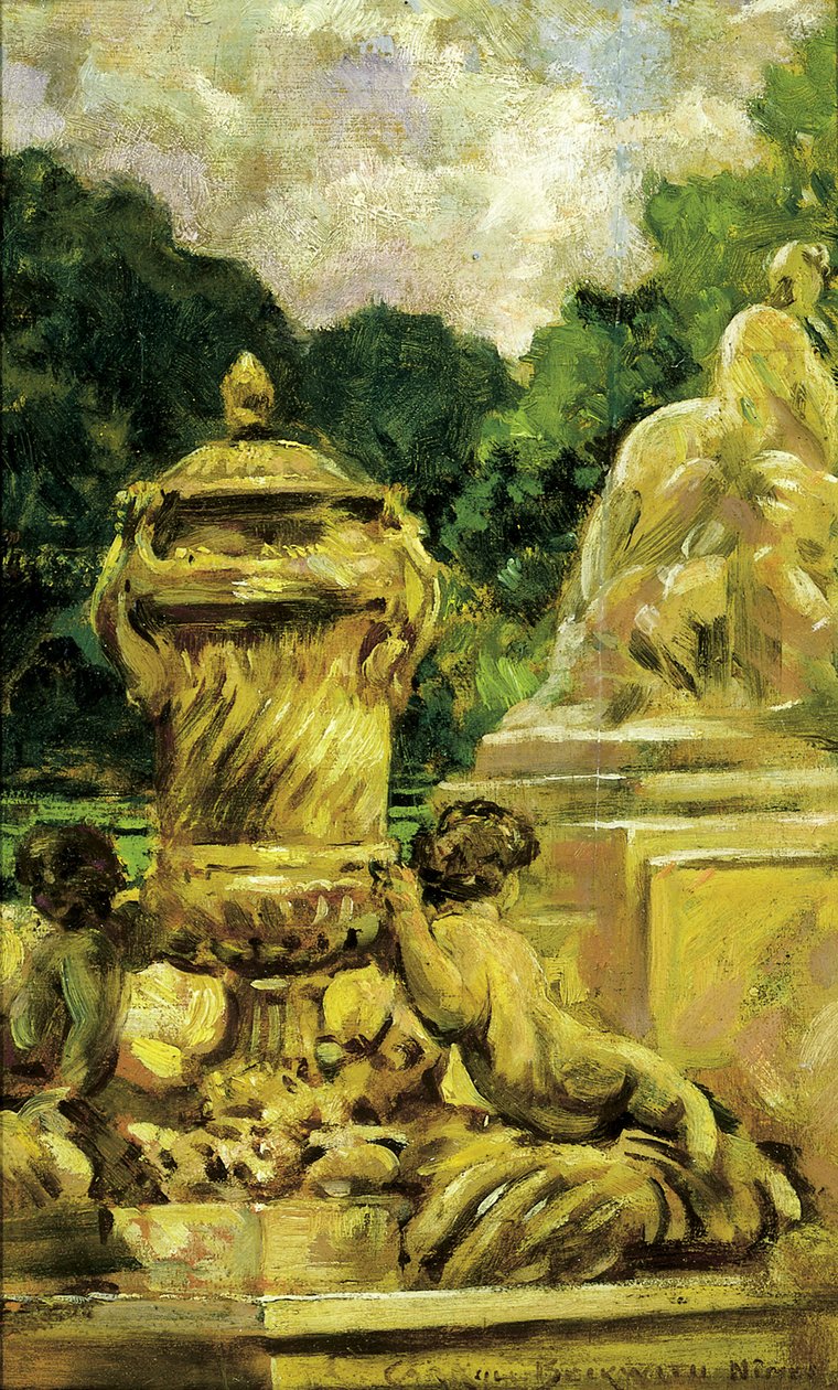 Fontänträdgården i Nimes, Frankrike, 1911. av Carroll Beckwith