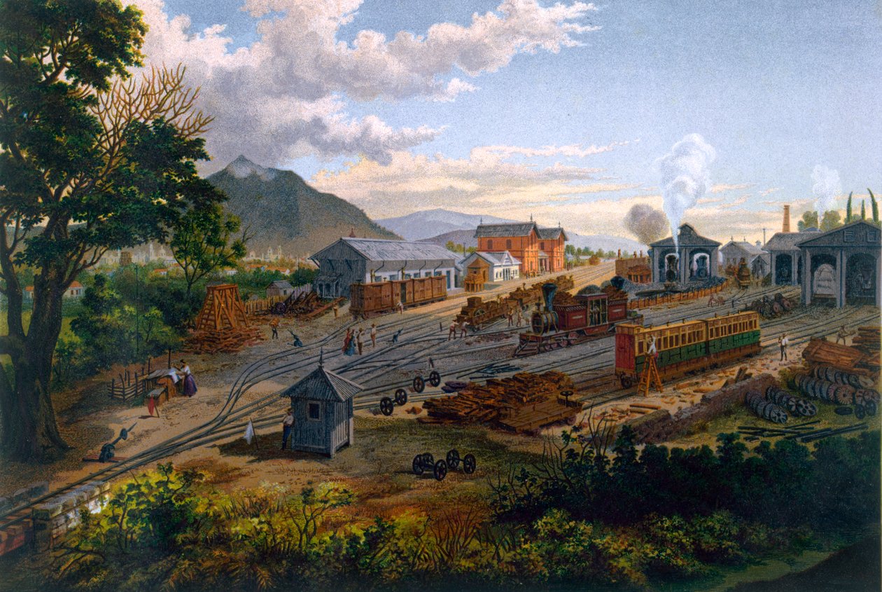 Station i Orizaba, 1878 av Casimiro Castro