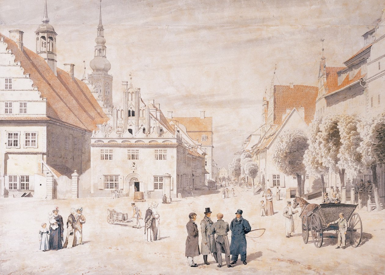 Der Greifswalder Markt av Caspar David Friedrich
