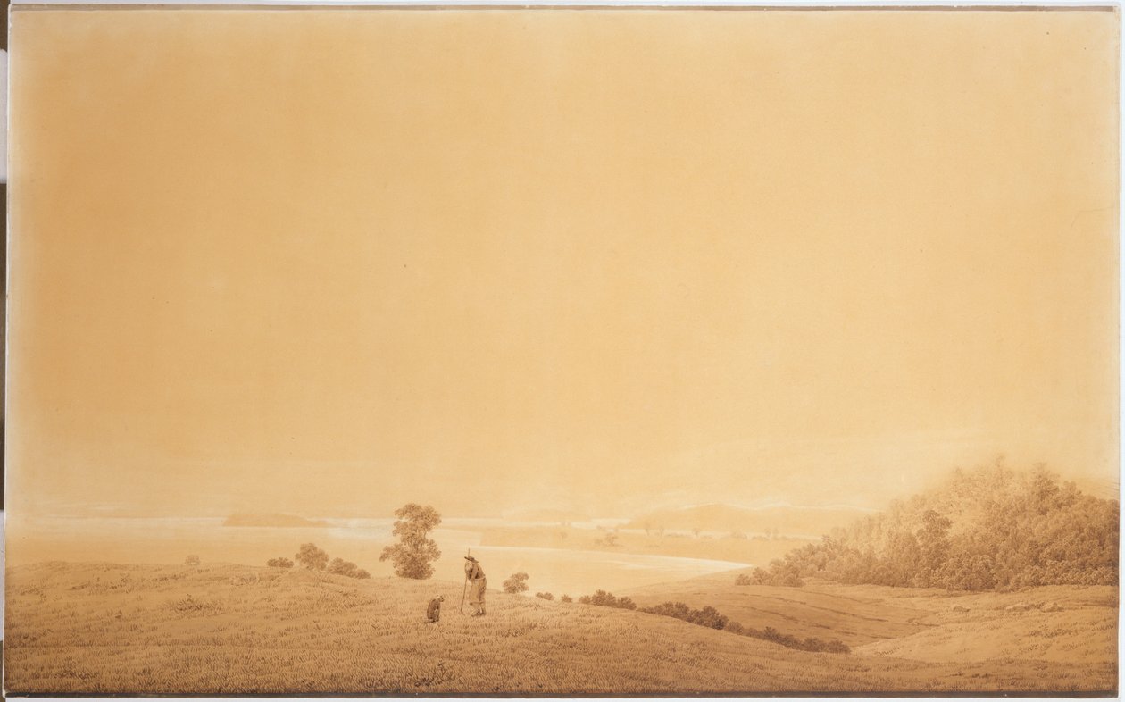 Östkusten på ön Rügen med Schäfer av Caspar David Friedrich