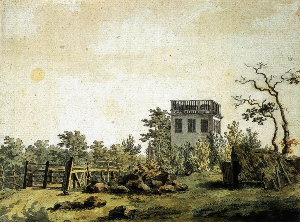 Landscape with Pavilion av Caspar David Friedrich
