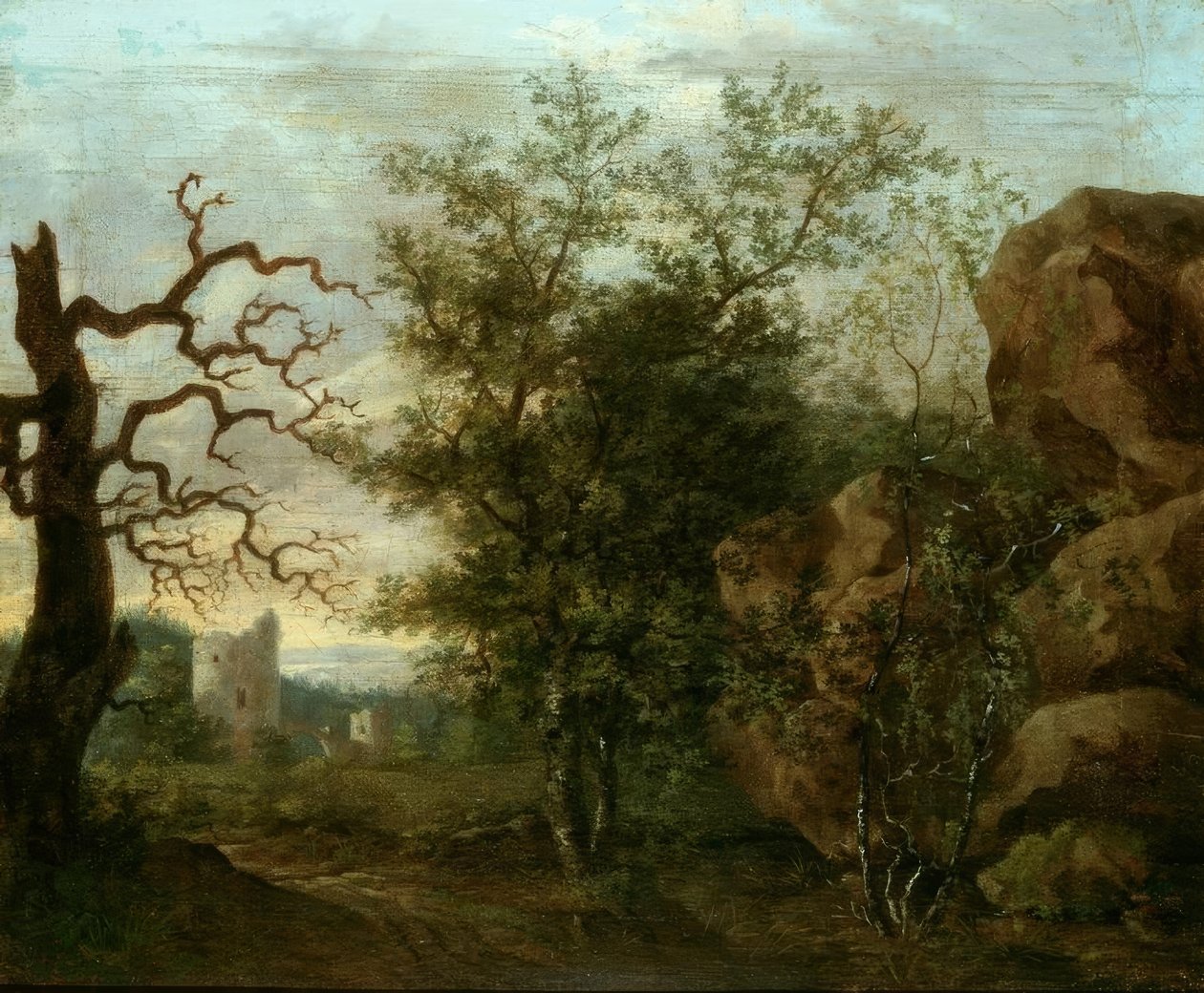 Landskap med ett kalt träd av Caspar David Friedrich