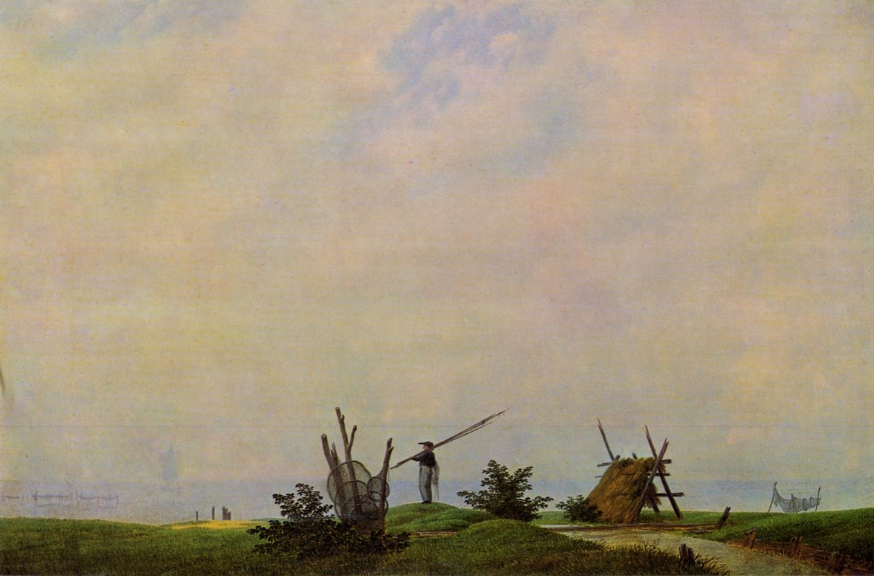 Meeresstrand mit Fischer  av Caspar David Friedrich