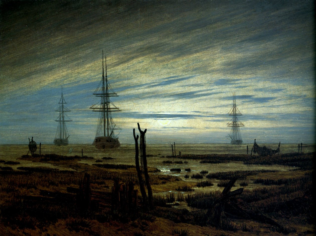 Schiffe auf Reede  av Caspar David Friedrich